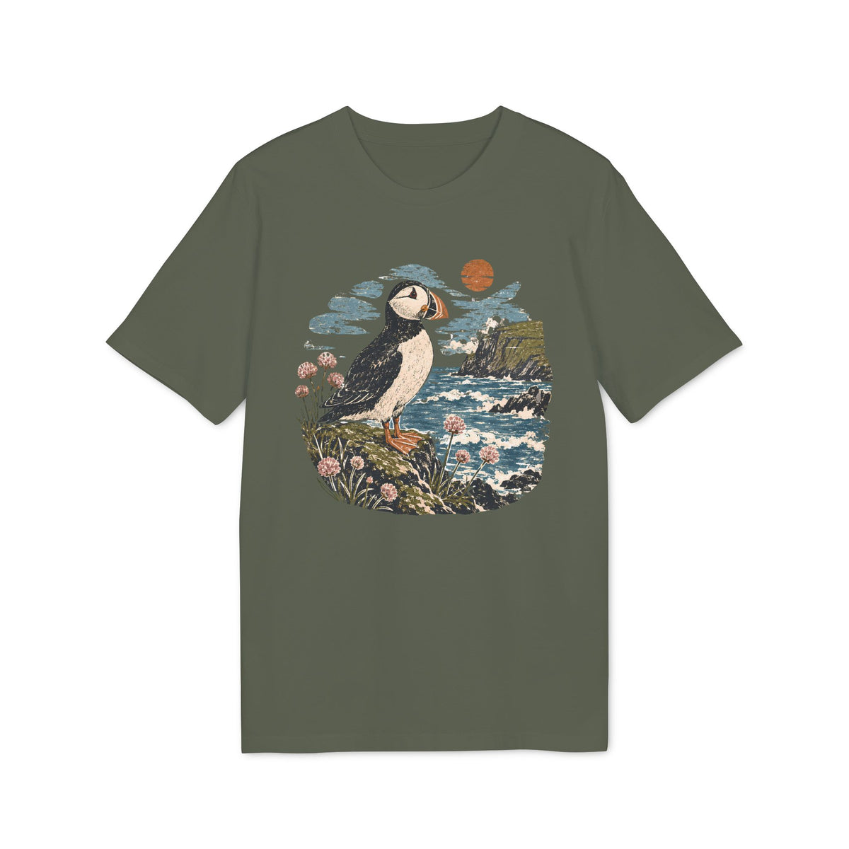Puffin on Coastal Cliff T-shirt
