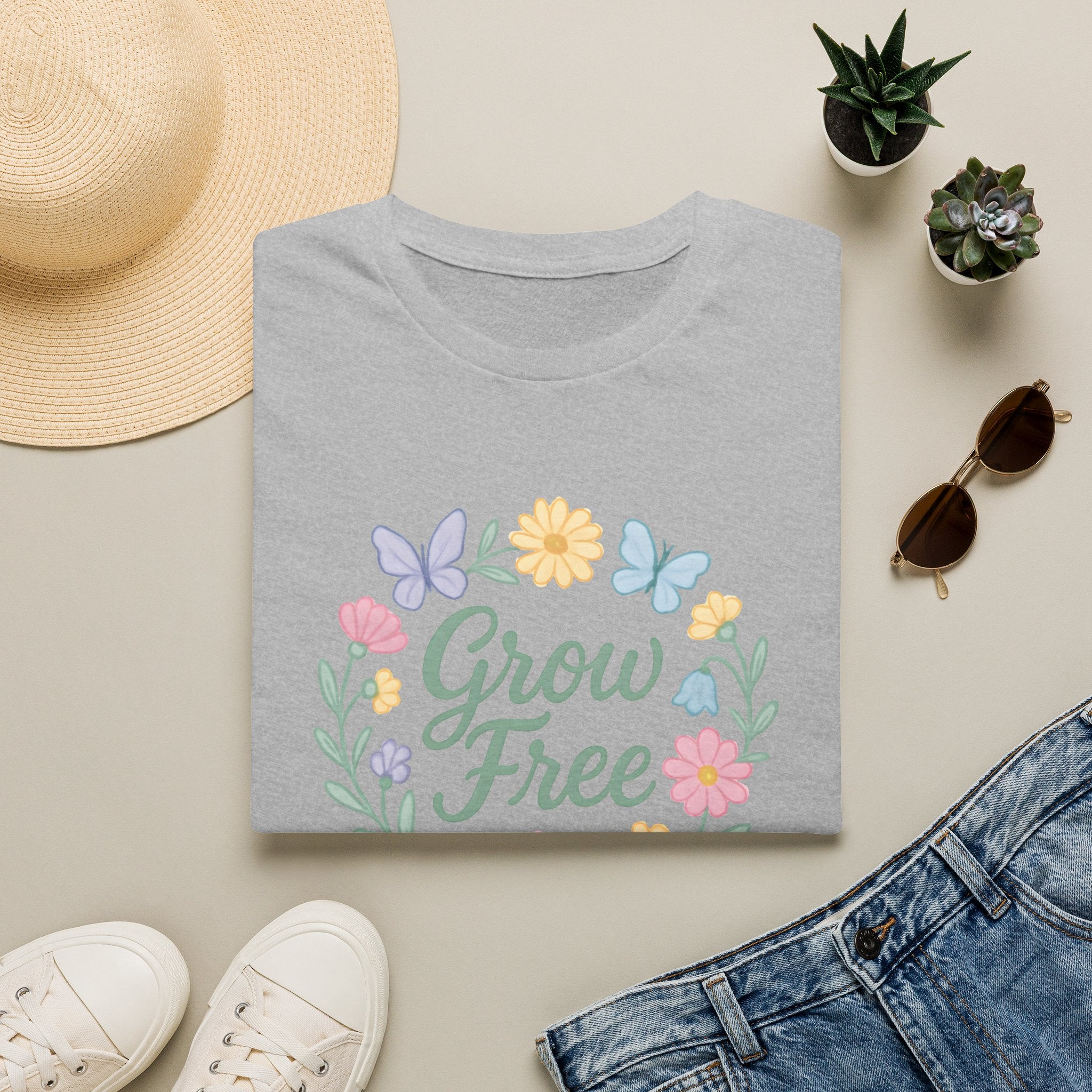 Grow Free Floral Wreath T-Shirt