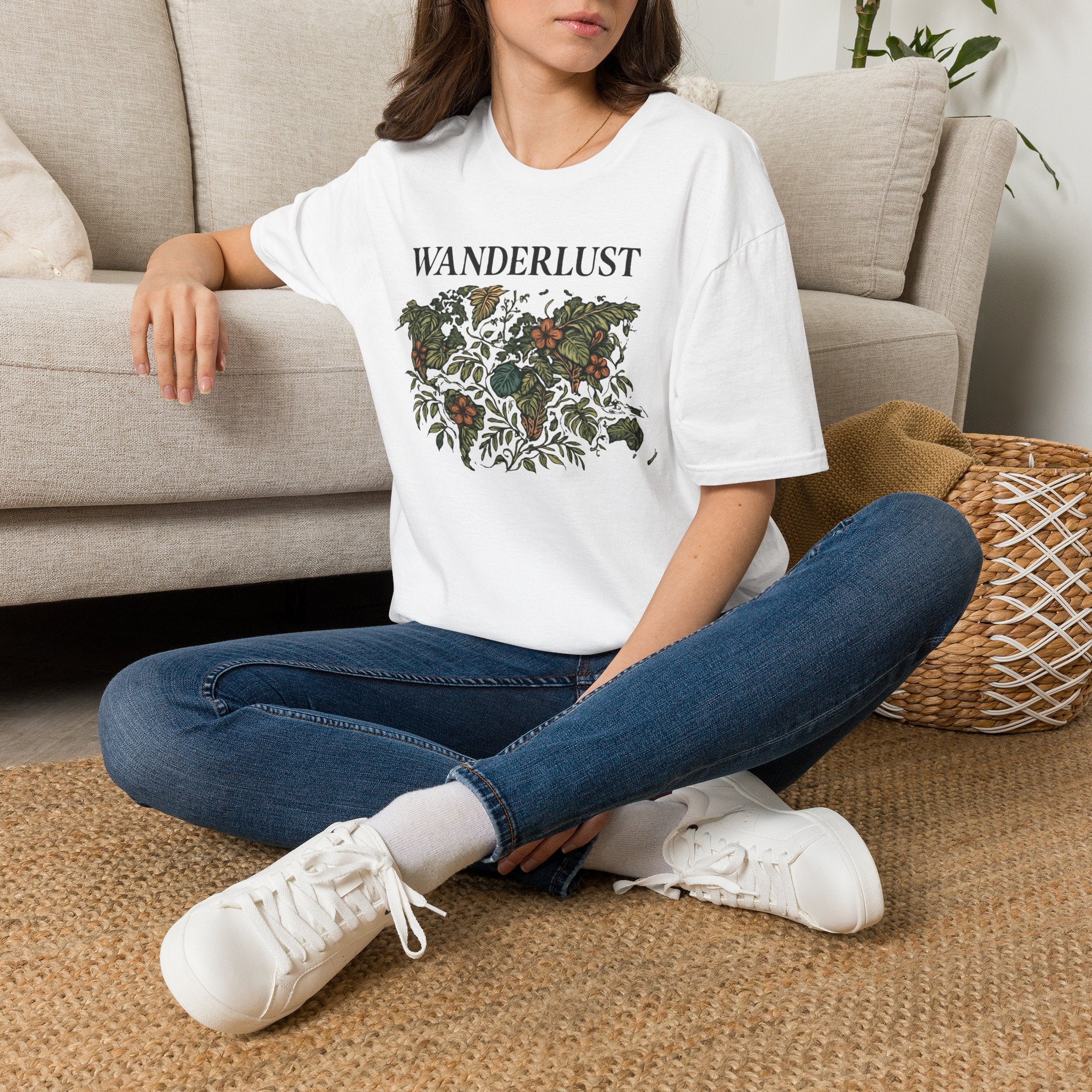 Lush Tropical Floral Scene T-Shirt