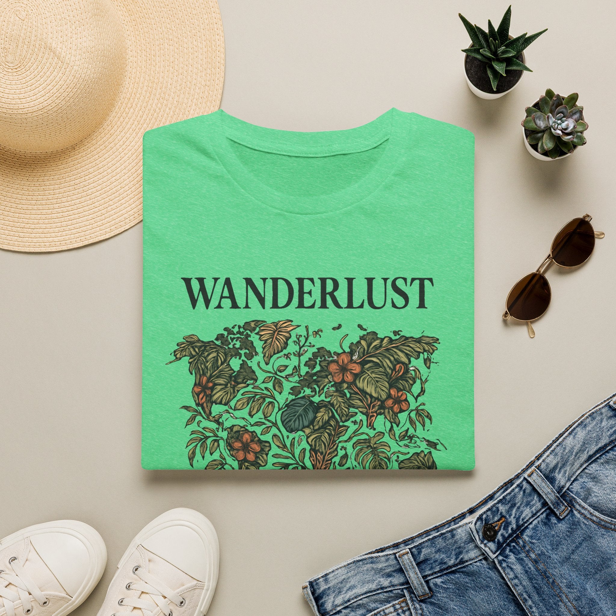 Lush Tropical Floral Scene T-Shirt