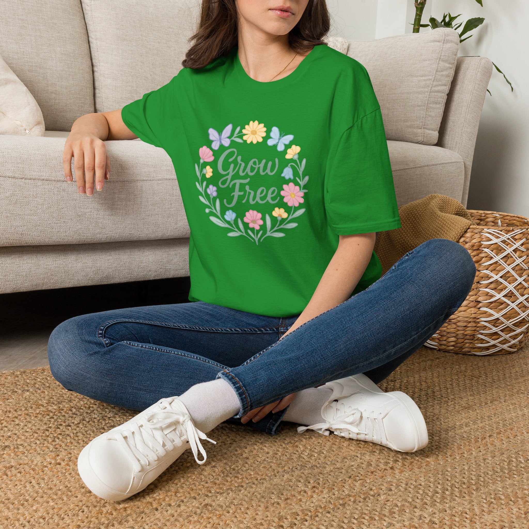 Grow Free Floral Wreath T-Shirt