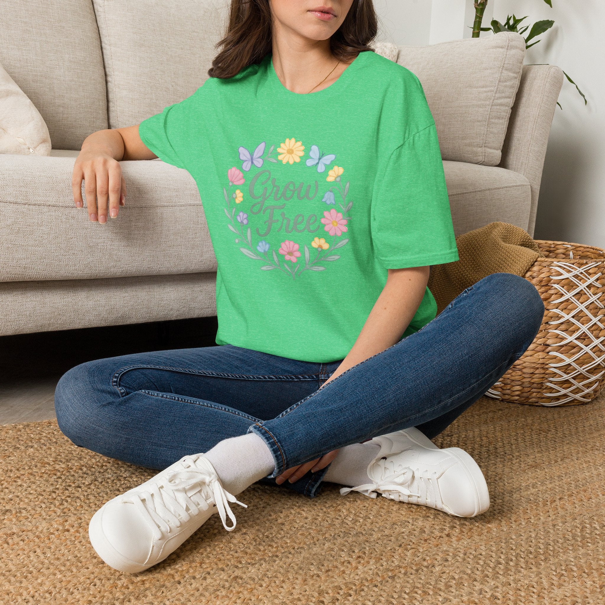 Grow Free Floral Wreath T-Shirt