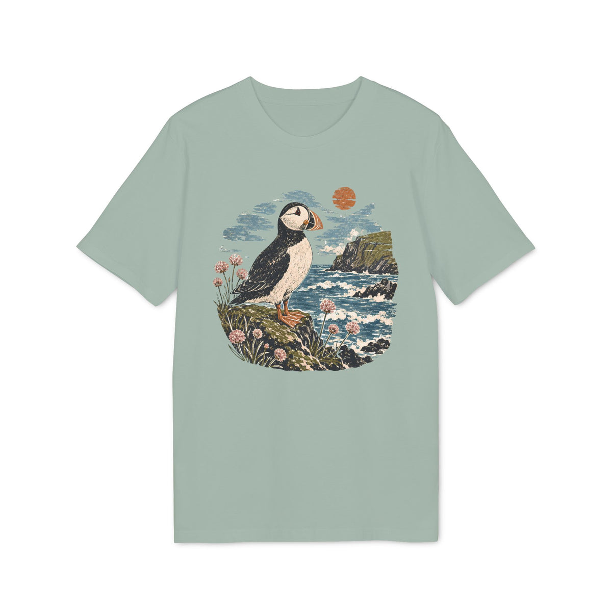 Puffin on Coastal Cliff T-shirt