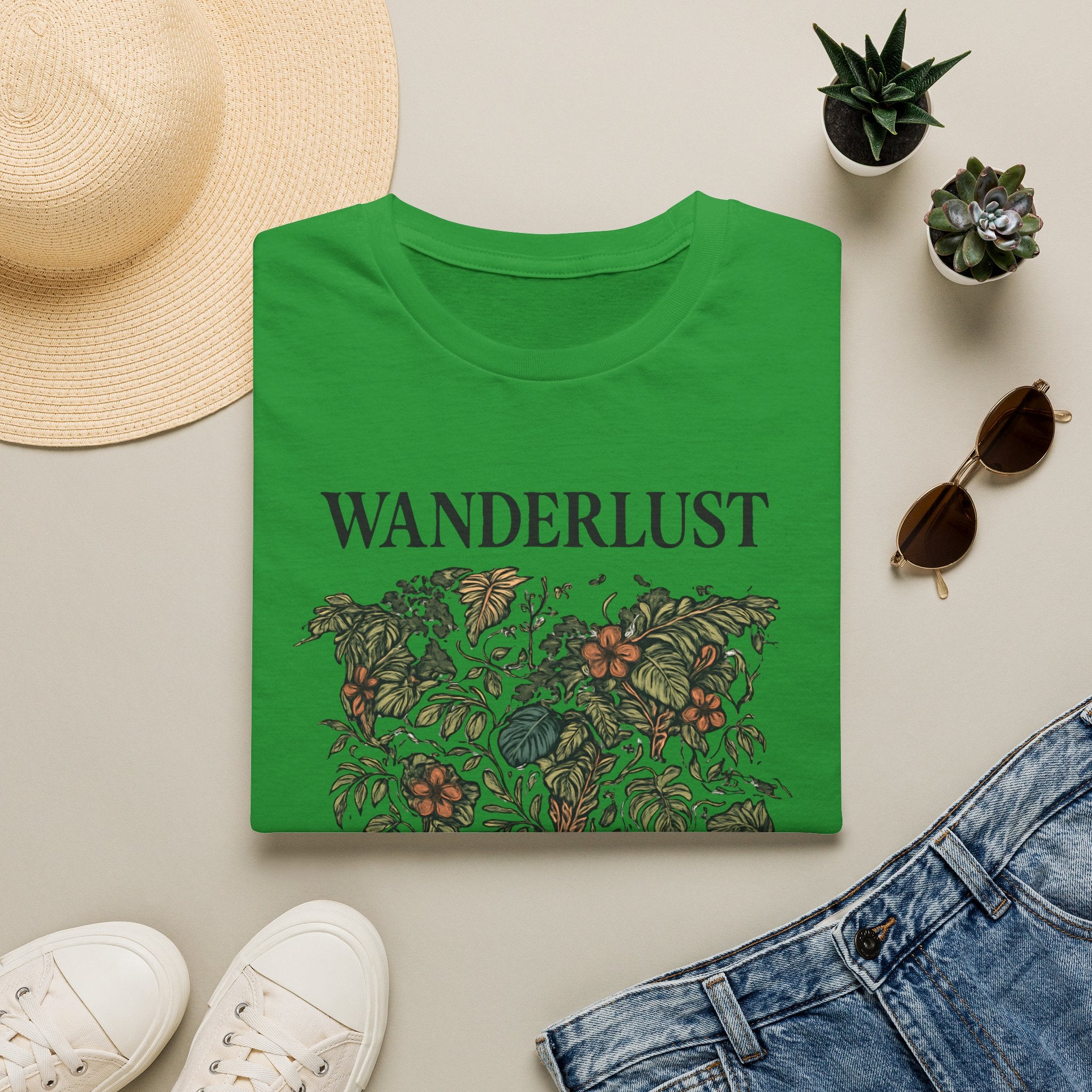 Lush Tropical Floral Scene T-Shirt
