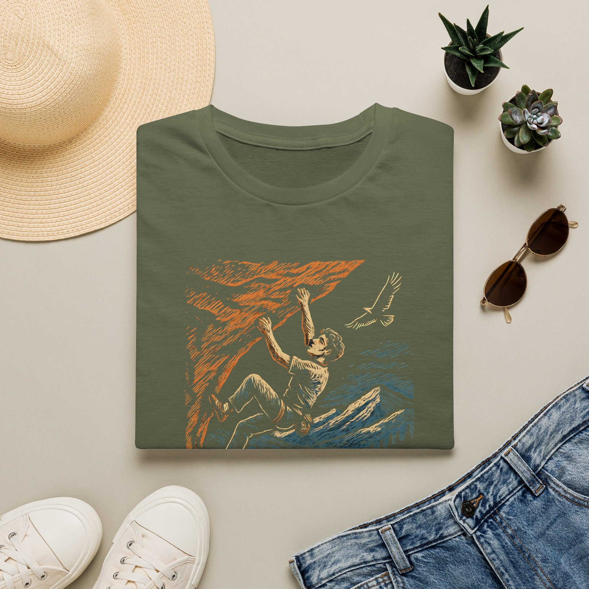 Climber on cliff T-Shirt