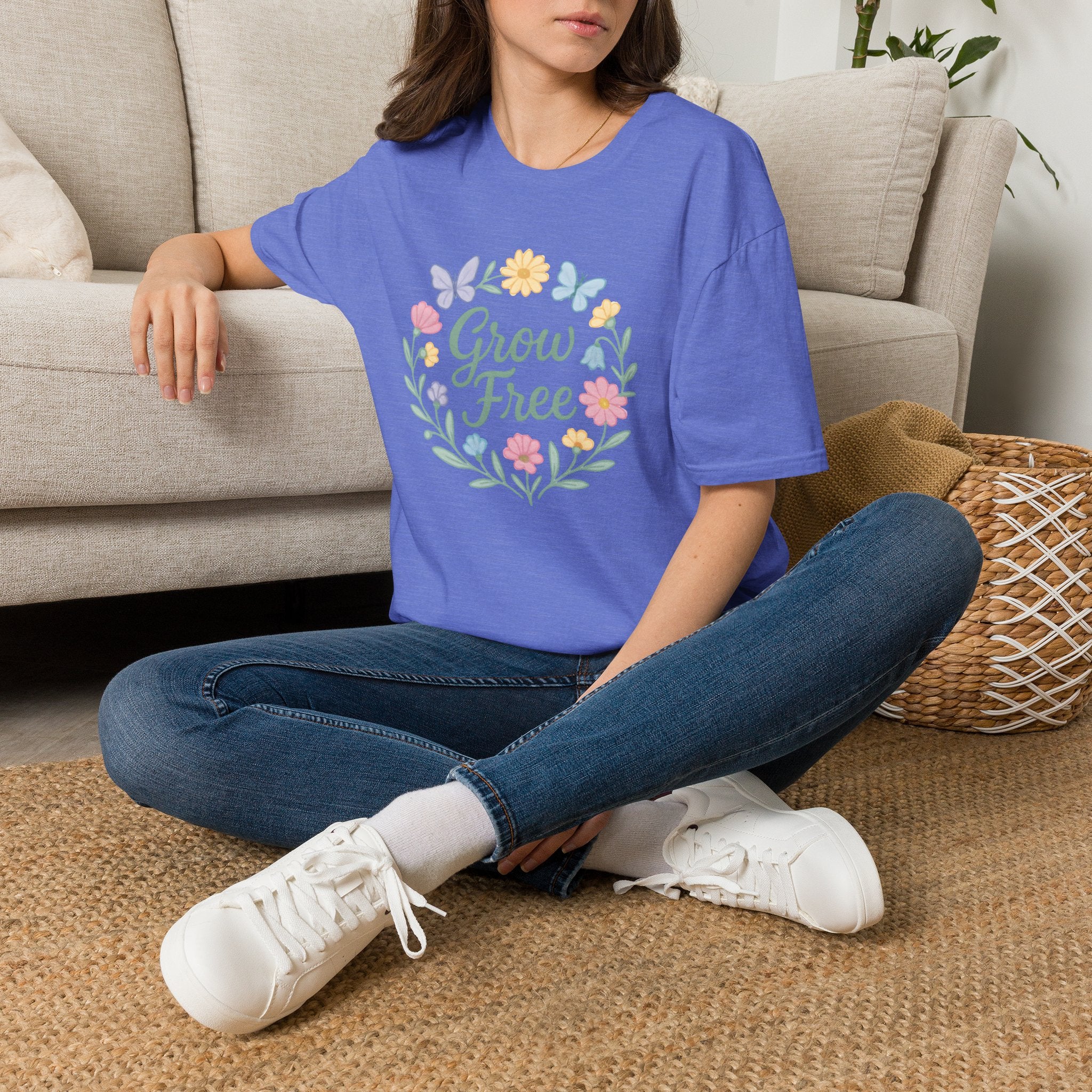 Grow Free Floral Wreath T-Shirt