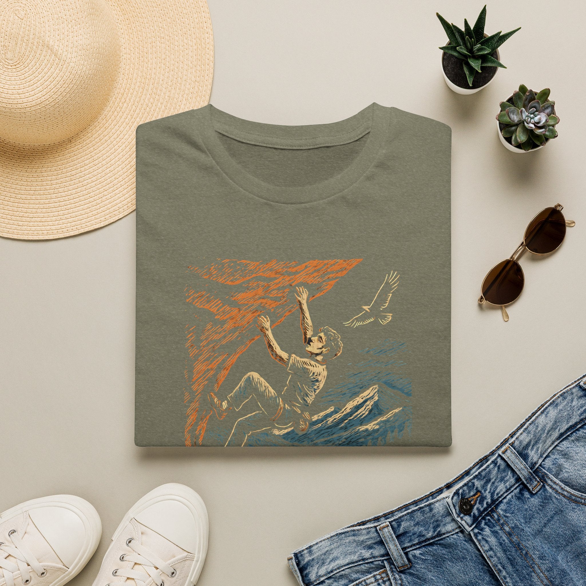 Climber on cliff T-Shirt