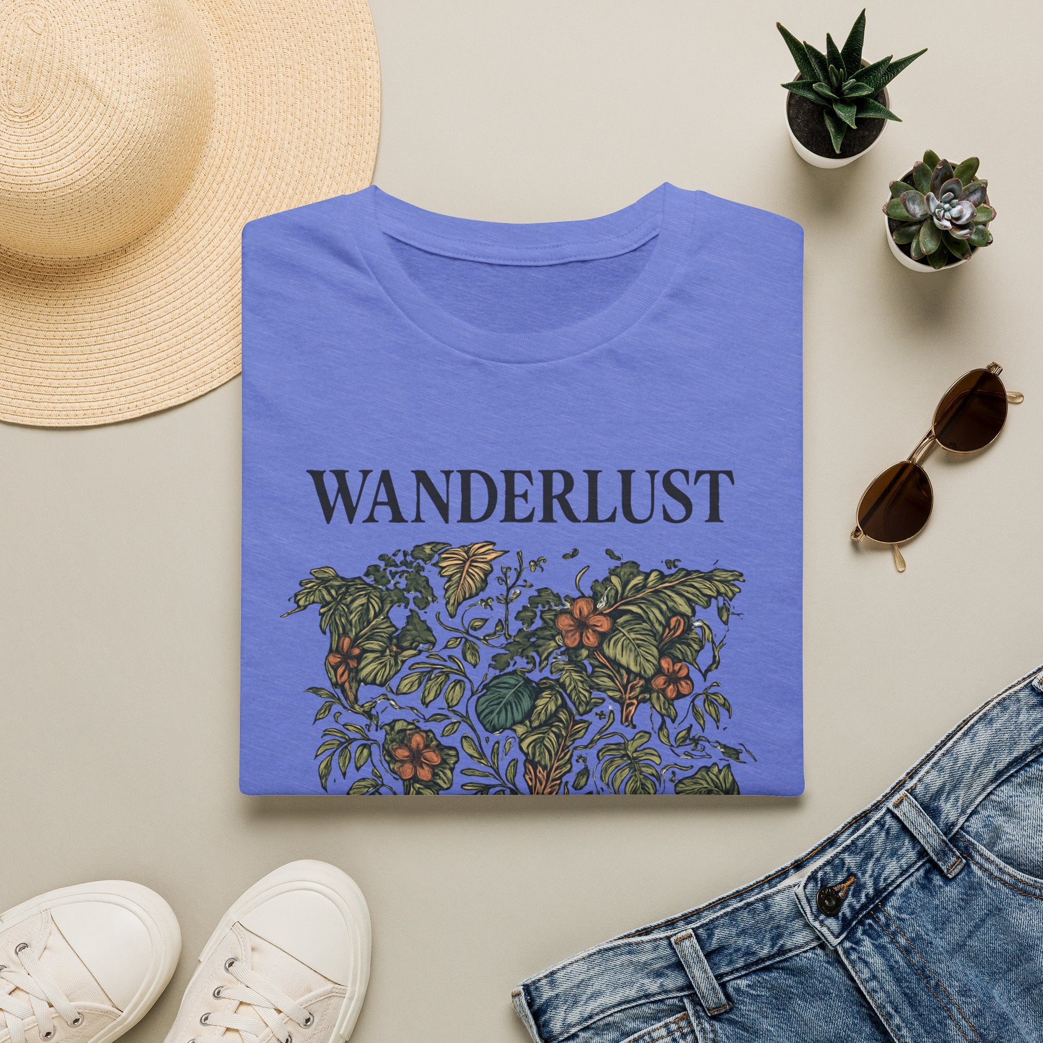 Lush Tropical Floral Scene T-Shirt