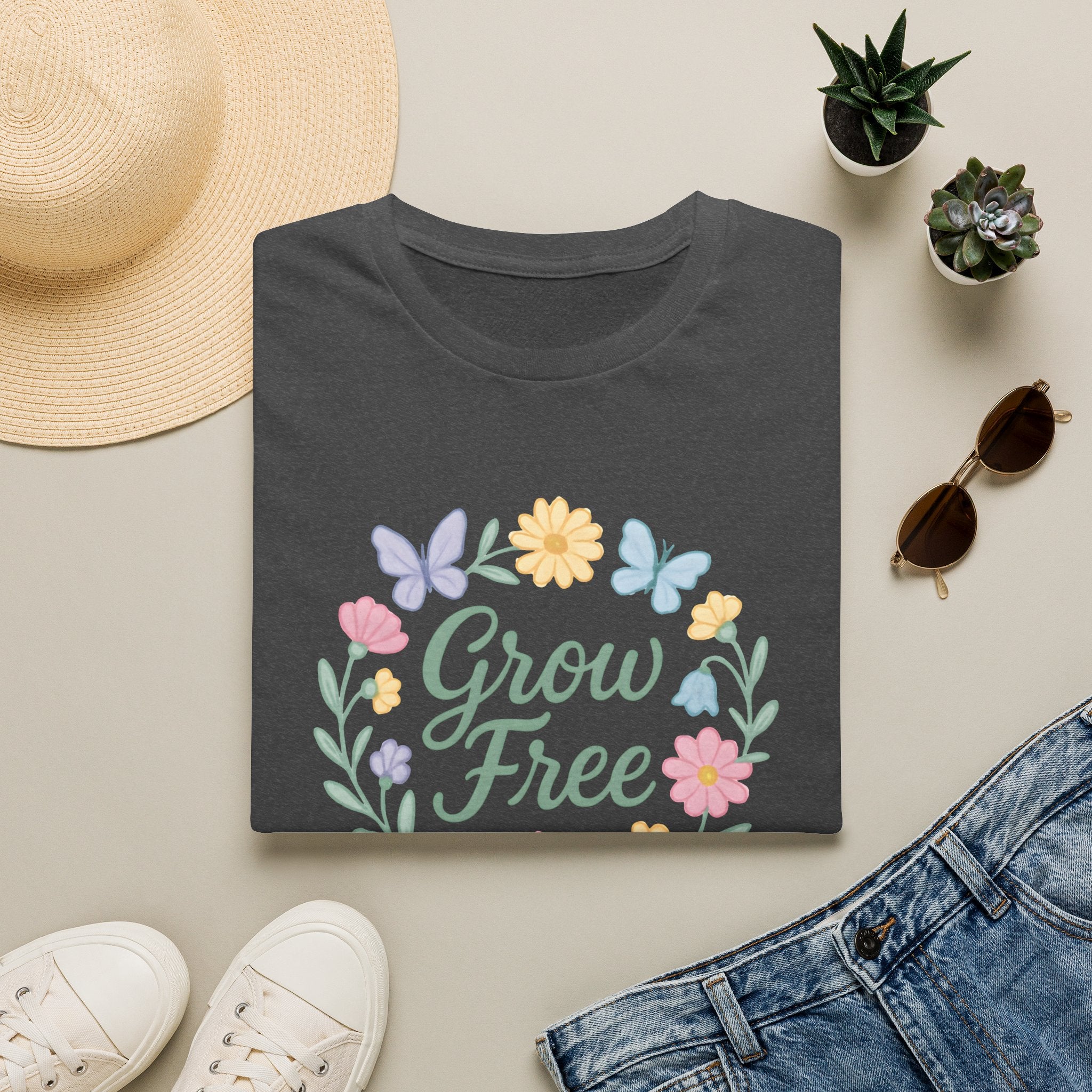 Grow Free Floral Wreath T-Shirt