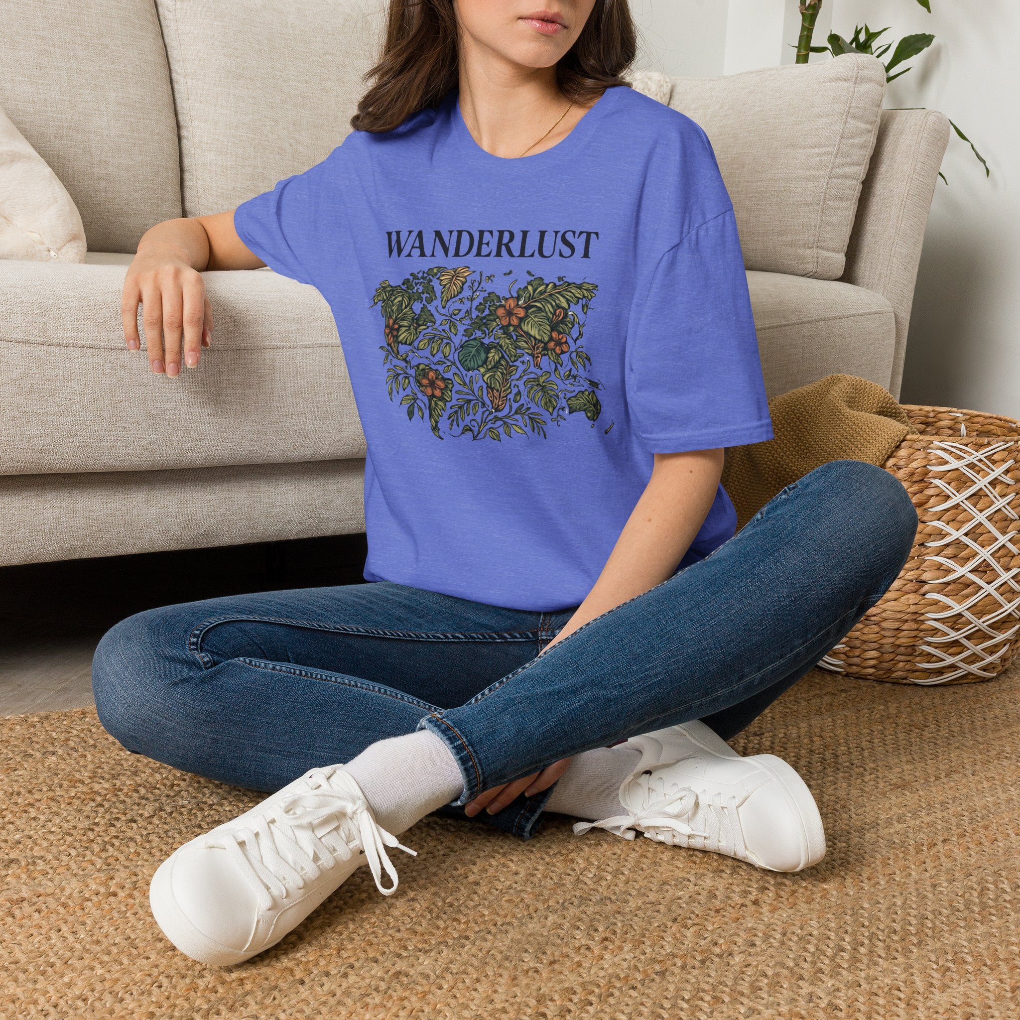 Lush Tropical Floral Scene T-Shirt